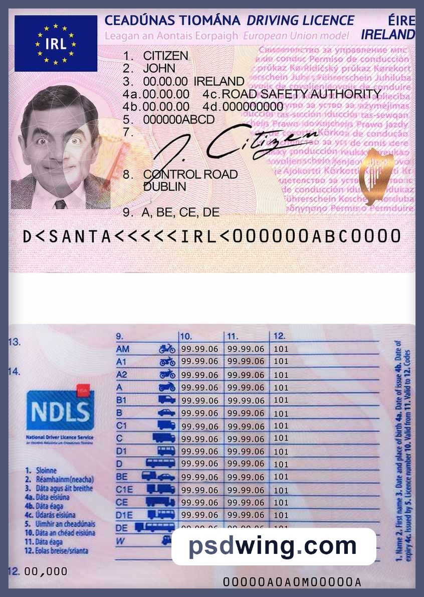Ireland Driving License